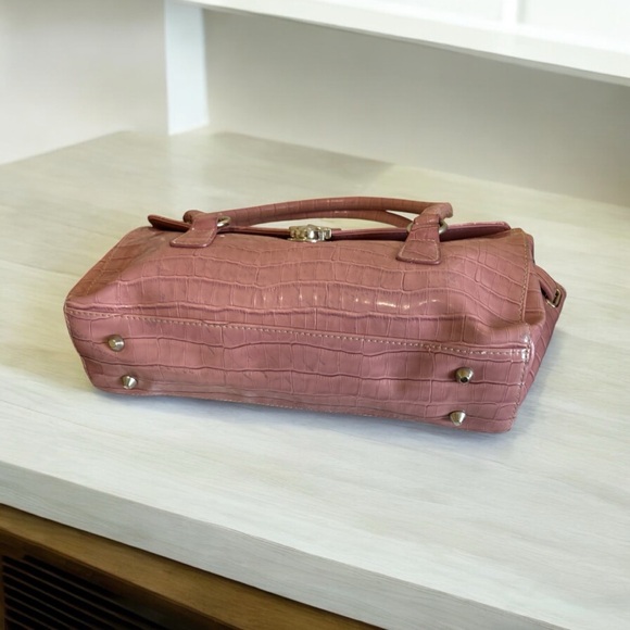 Worthington Pink Croc/Alligator Pattern Shoulder Bag with Double Top Handle - Picture 5 of 14